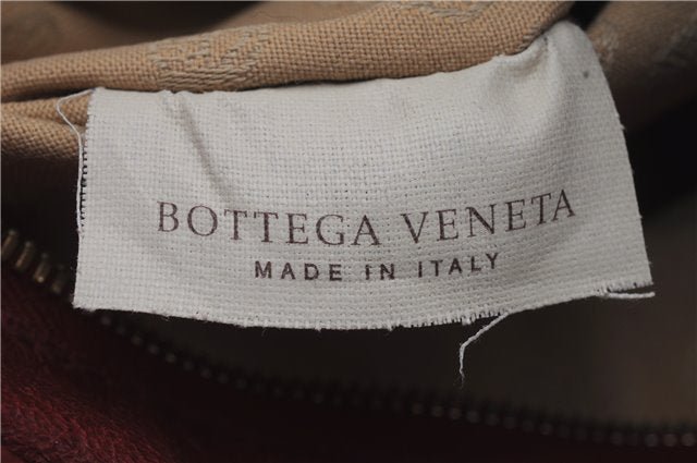 Authentic BOTTEGA VENETA Intrecciato Leather Shoulder Tote Bag Red 6589D