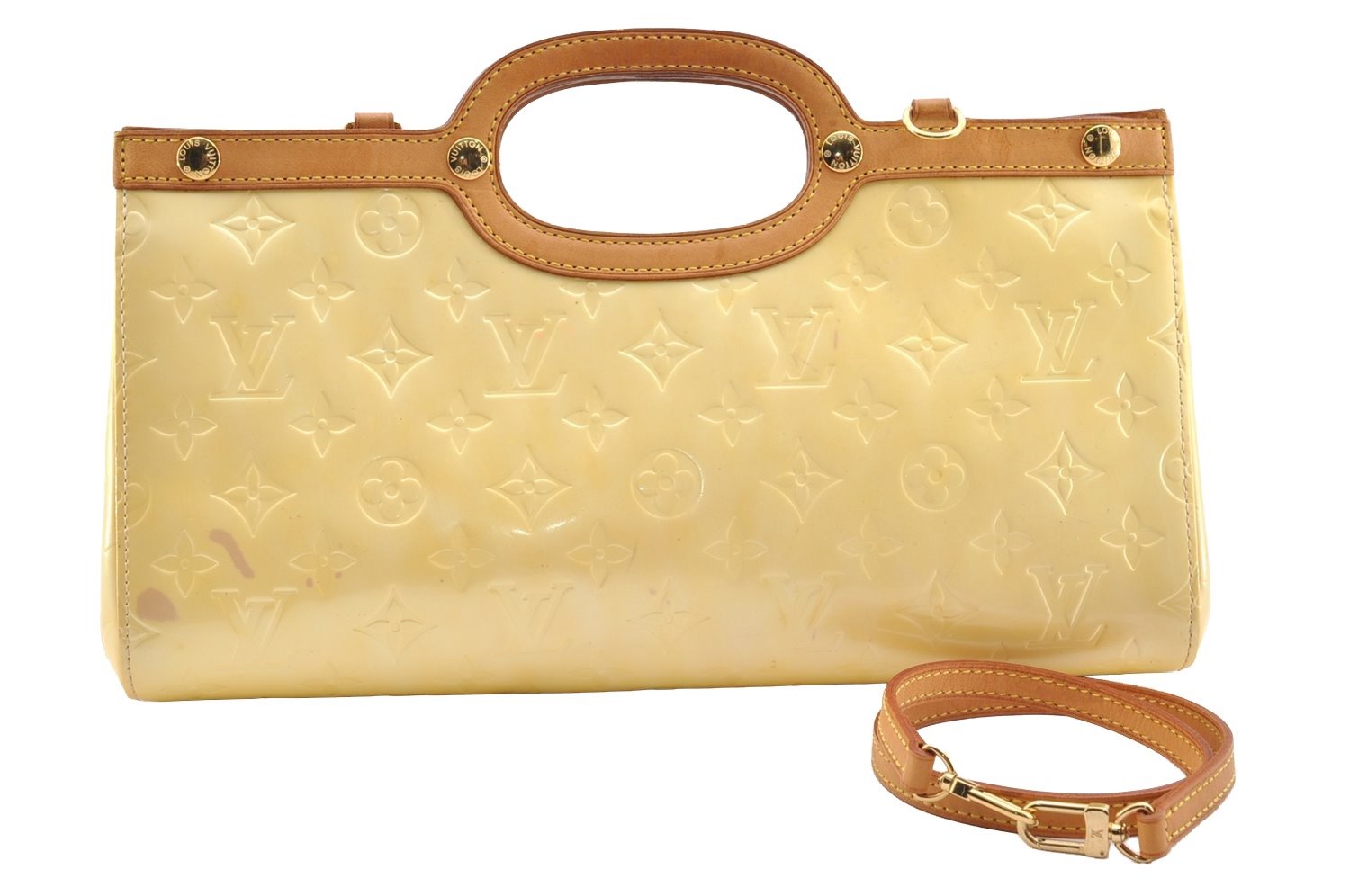 Authentic Louis Vuitton Vernis Roxbury Drive 2Way Hand Bag M91374 Yellow 6589I