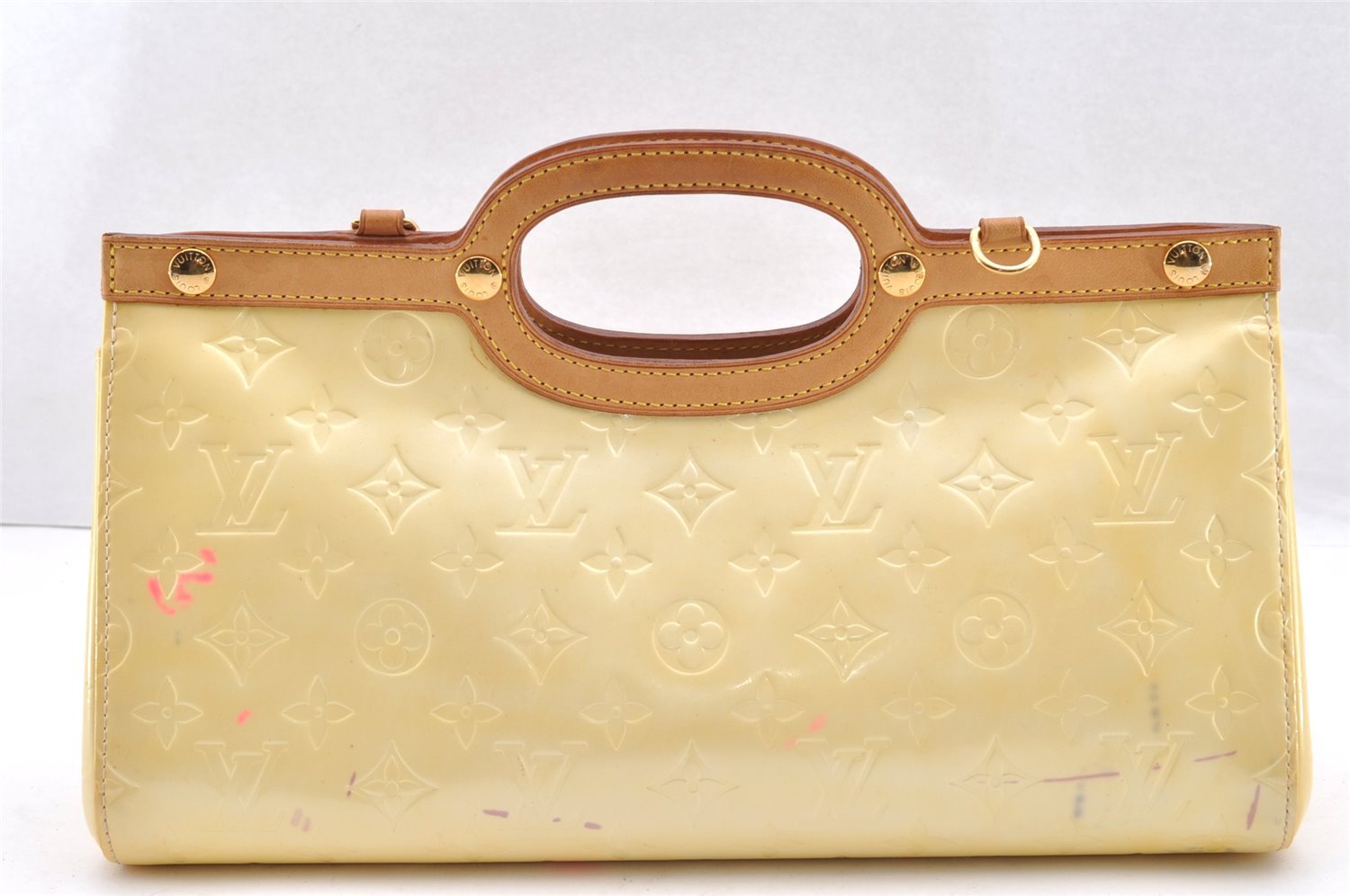 Authentic Louis Vuitton Vernis Roxbury Drive 2Way Hand Bag M91374 Yellow 6589I