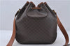 Authentic CELINE Macadam Blason Shoulder Cross Body Bag PVC Leather Brown 6590D