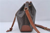 Authentic CELINE Macadam Blason Shoulder Cross Body Bag PVC Leather Brown 6590D