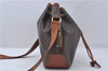 Authentic CELINE Macadam Blason Shoulder Cross Body Bag PVC Leather Brown 6590D