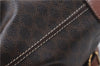 Authentic CELINE Macadam Blason Shoulder Cross Body Bag PVC Leather Brown 6590D
