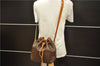 Authentic CELINE Macadam Blason Shoulder Cross Body Bag PVC Leather Brown 6590D