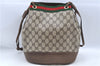Authentic GUCCI Web Sherry Line Shoulder Cross Bag GG PVC Leather Brown 6593E