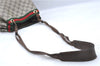 Authentic GUCCI Web Sherry Line Shoulder Cross Bag GG PVC Leather Brown 6593E