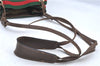 Authentic GUCCI Web Sherry Line Shoulder Cross Bag GG PVC Leather Brown 6593E