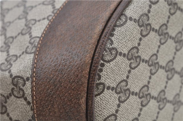Authentic GUCCI Web Sherry Line Shoulder Cross Bag GG PVC Leather Brown 6593E