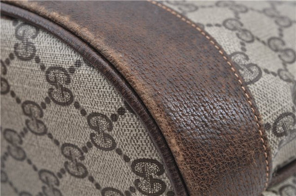 Authentic GUCCI Web Sherry Line Shoulder Cross Bag GG PVC Leather Brown 6593E