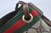Authentic GUCCI Web Sherry Line Shoulder Cross Bag GG PVC Leather Brown 6593E