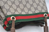 Authentic GUCCI Web Sherry Line Shoulder Cross Bag GG PVC Leather Brown 6593E
