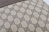 Authentic GUCCI Web Sherry Line Shoulder Cross Bag GG PVC Leather Brown 6593E