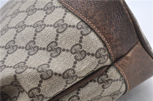 Authentic GUCCI Web Sherry Line Shoulder Cross Bag GG PVC Leather Brown 6593E