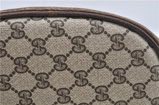 Authentic GUCCI Web Sherry Line Shoulder Cross Bag GG PVC Leather Brown 6593E