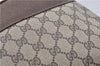 Authentic GUCCI Web Sherry Line Shoulder Cross Bag GG PVC Leather Brown 6593E
