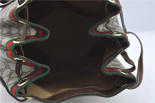 Authentic GUCCI Web Sherry Line Shoulder Cross Bag GG PVC Leather Brown 6593E