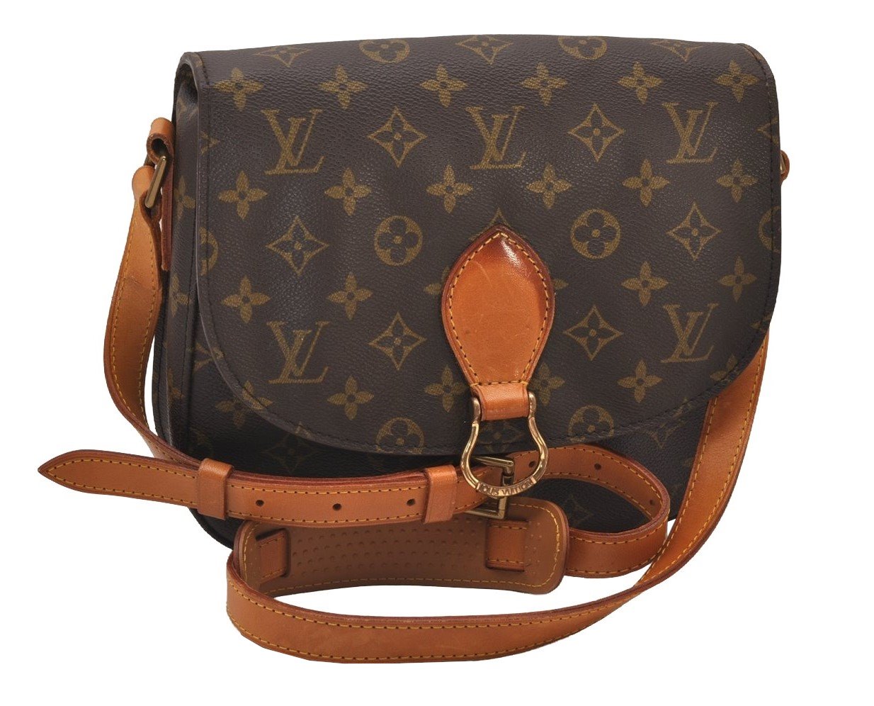 Authentic Louis Vuitton Monogram Saint Cloud GM M51242 Shoulder Cross Bag 6593I