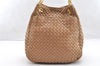 Authentic BOTTEGA VENETA Intrecciato Chain Leather Shoulder Bag Beige 6599I