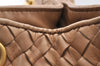 Authentic BOTTEGA VENETA Intrecciato Chain Leather Shoulder Bag Beige 6599I