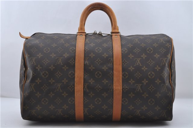 Authentic Louis Vuitton Monogram Keepall 45 Travel Boston Bag M41428 LV 6600D