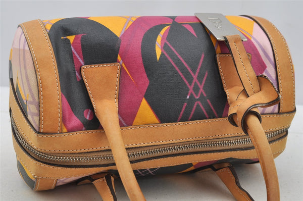 Authentic Christian Dior Shoulder Hand Bag Purse PVC Leather Multicolor CD 6600I
