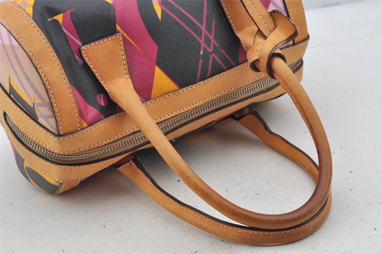 Authentic Christian Dior Shoulder Hand Bag Purse PVC Leather Multicolor CD 6600I