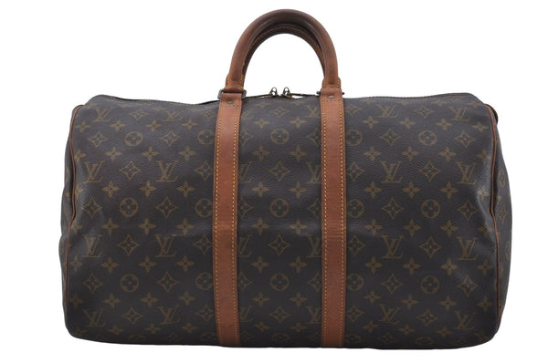 Authentic Louis Vuitton Monogram Keepall 45 Travel Boston Bag M41428 LV 6601D