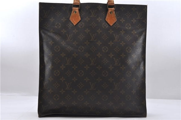 Authentic Louis Vuitton Monogram Sac Plat Hand Bag M51140 LV 6602D