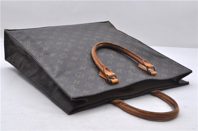 Authentic Louis Vuitton Monogram Sac Plat Hand Bag M51140 LV 6602D