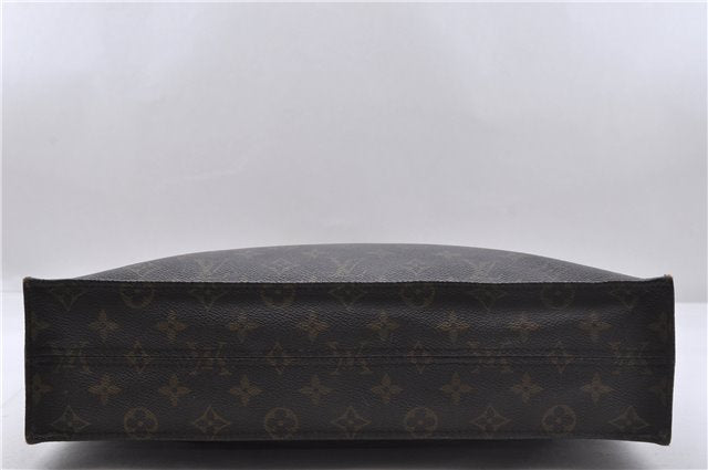 Authentic Louis Vuitton Monogram Sac Plat Hand Bag M51140 LV 6602D