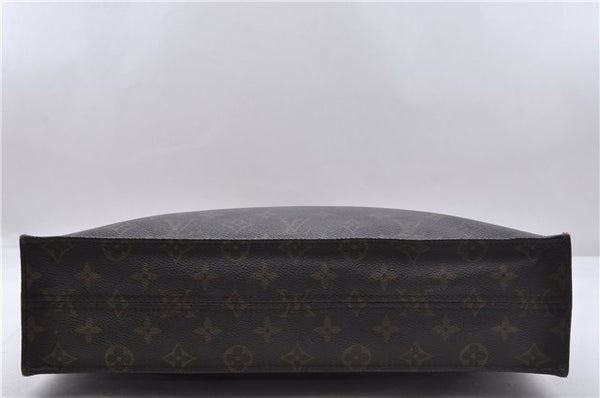 Authentic Louis Vuitton Monogram Sac Plat Hand Bag M51140 LV 6602D