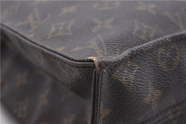 Authentic Louis Vuitton Monogram Sac Plat Hand Bag M51140 LV 6602D