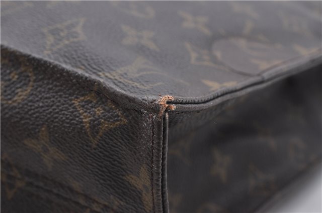 Authentic Louis Vuitton Monogram Sac Plat Hand Bag M51140 LV 6602D