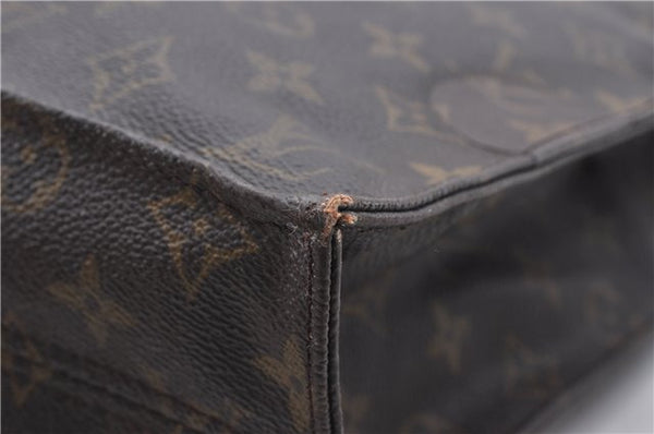 Authentic Louis Vuitton Monogram Sac Plat Hand Bag M51140 LV 6602D