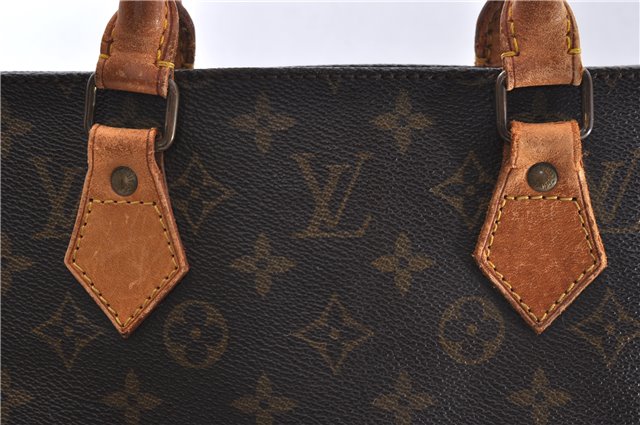 Authentic Louis Vuitton Monogram Sac Plat Hand Bag M51140 LV 6602D