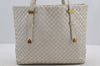 Authentic BOTTEGA VENETA Intrecciato Leather Shoulder Tote Bag Purse White 6602I