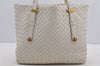 Authentic BOTTEGA VENETA Intrecciato Leather Shoulder Tote Bag Purse White 6602I