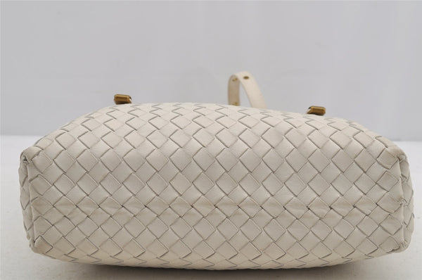 Authentic BOTTEGA VENETA Intrecciato Leather Shoulder Tote Bag Purse White 6602I