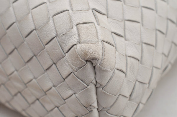 Authentic BOTTEGA VENETA Intrecciato Leather Shoulder Tote Bag Purse White 6602I