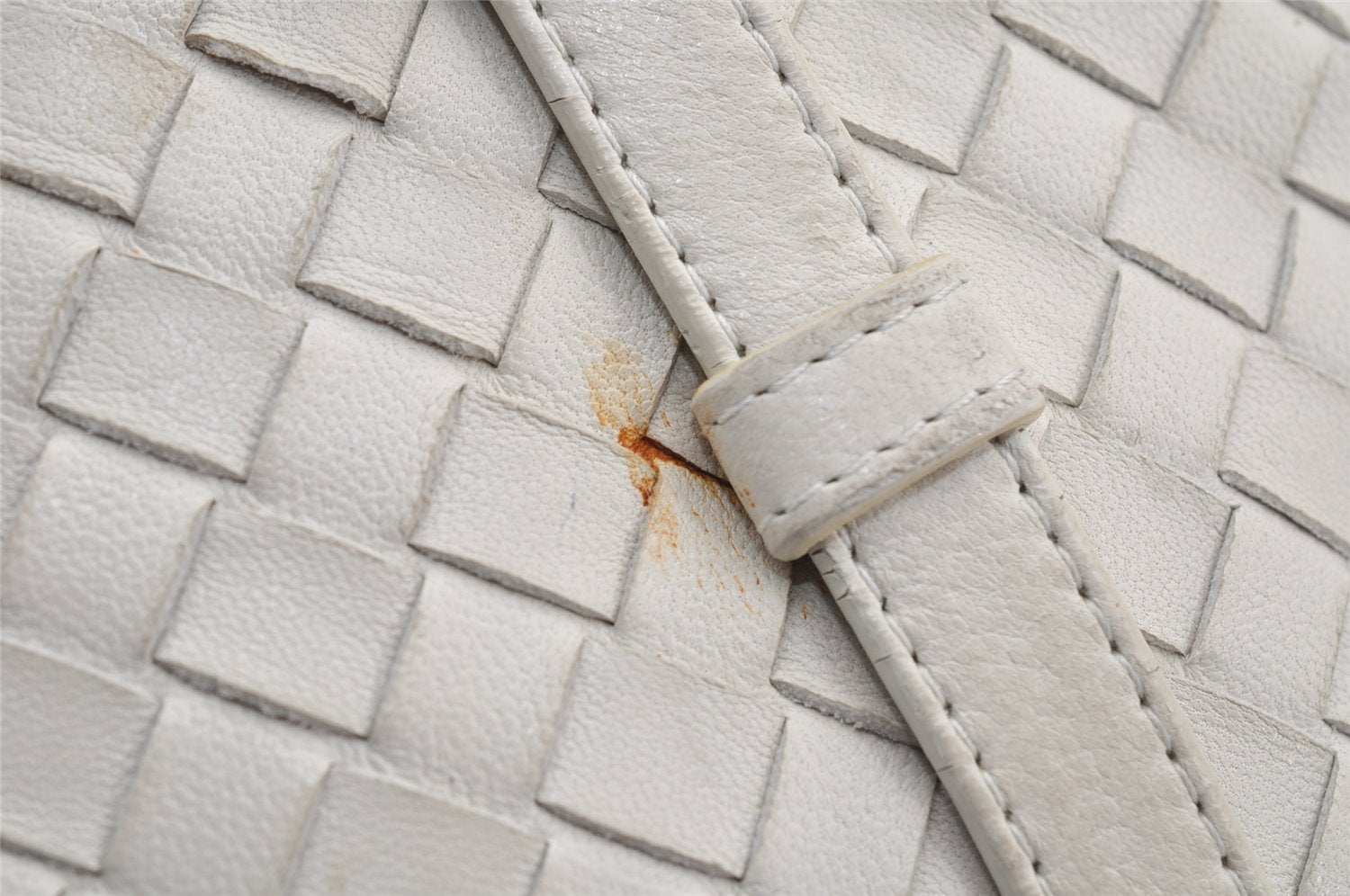 Authentic BOTTEGA VENETA Intrecciato Leather Shoulder Tote Bag Purse White 6602I