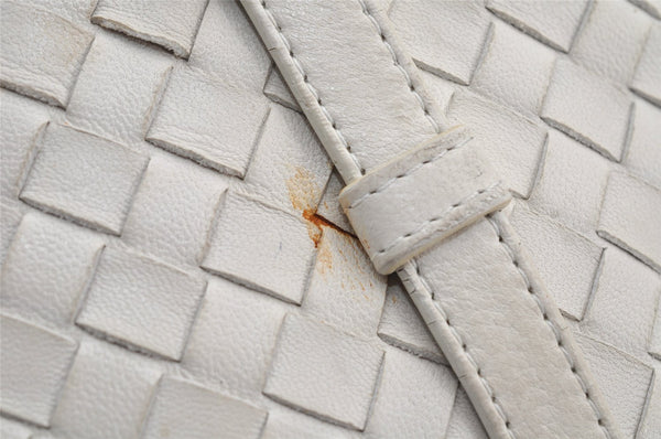 Authentic BOTTEGA VENETA Intrecciato Leather Shoulder Tote Bag Purse White 6602I
