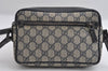 Authentic GUCCI Sherry Line Shoulder Bag GG PVC Leather 162910 Navy Blue 6603I