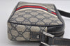 Authentic GUCCI Sherry Line Shoulder Bag GG PVC Leather 162910 Navy Blue 6603I