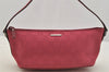 Authentic GUCCI Vintage Hand Bag Pouch Purse GG Canvas Leather 07198 Pink 6605I