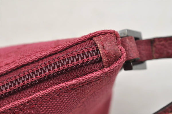 Authentic GUCCI Vintage Hand Bag Pouch Purse GG Canvas Leather 07198 Pink 6605I