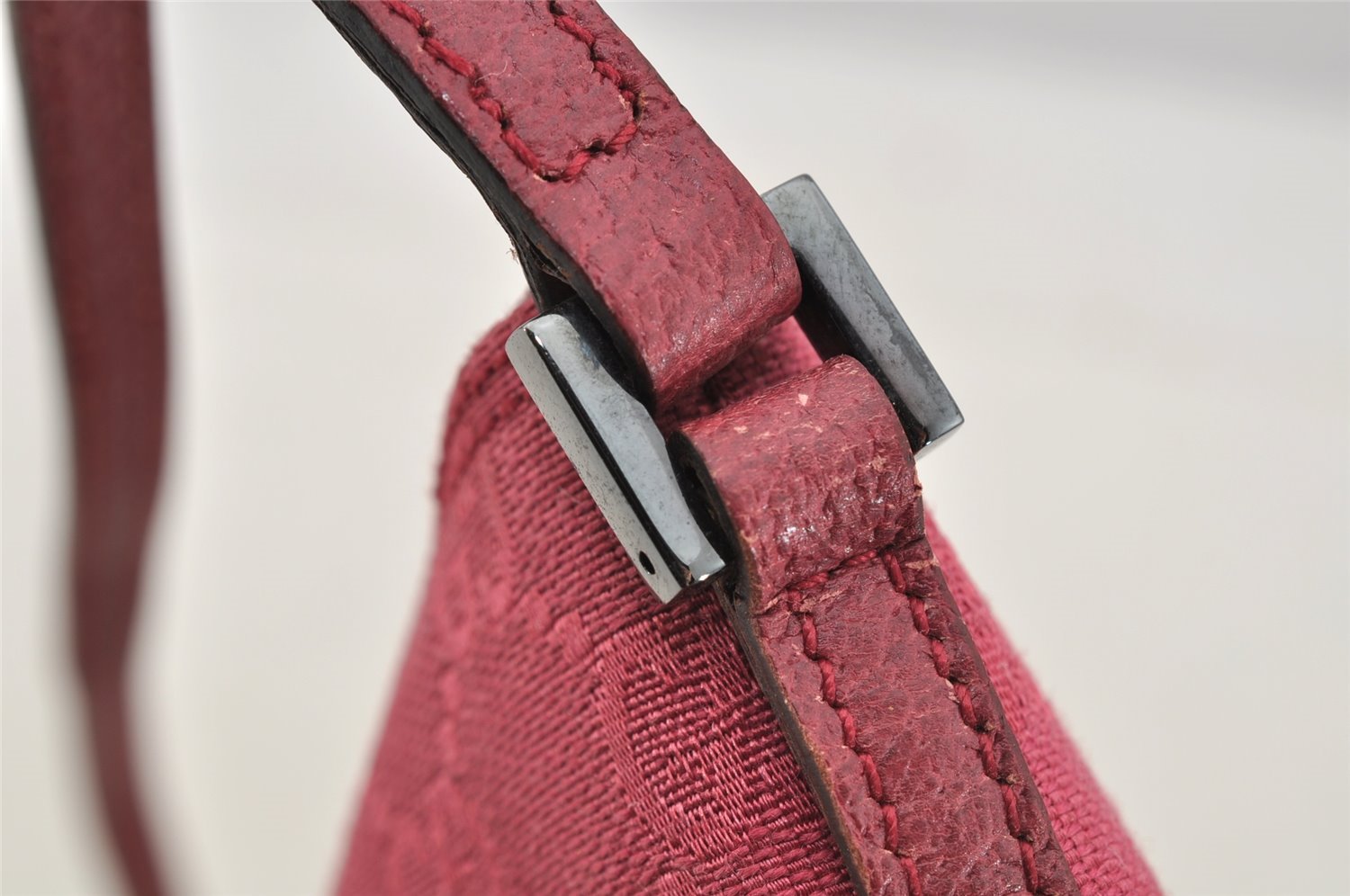 Authentic GUCCI Vintage Hand Bag Pouch Purse GG Canvas Leather 07198 Pink 6605I