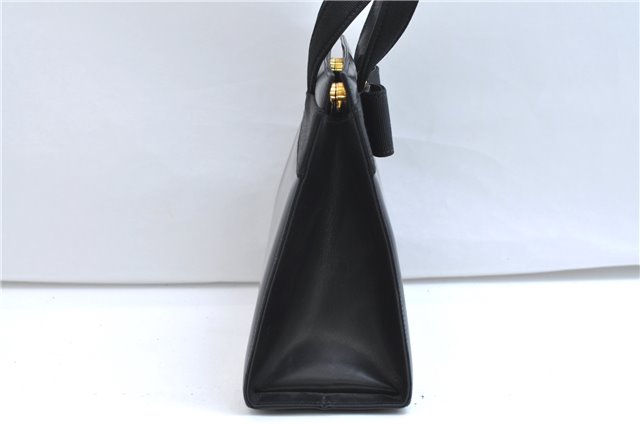 Authentic Salvatore Ferragamo Vintage Vara Ribbon Hand Bag Purse Black 6606E