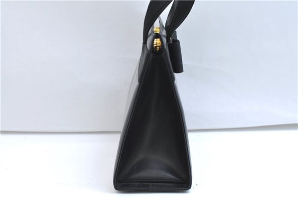 Authentic Salvatore Ferragamo Vintage Vara Ribbon Hand Bag Purse Black 6606E