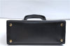 Authentic Salvatore Ferragamo Vintage Vara Ribbon Hand Bag Purse Black 6606E