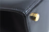 Authentic Salvatore Ferragamo Vintage Vara Ribbon Hand Bag Purse Black 6606E